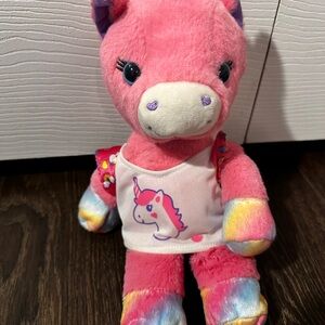 Build A Bear Plush Smallfry Buddy Sparkle Unicorn Pink Rainbow Dress Toy